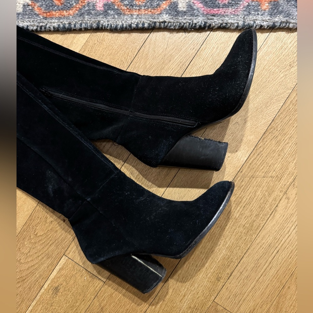 Aldo Black Suede Thigh-High Boots | Size 7 - Picture 5 of 11